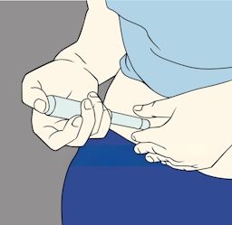 Vector File of Hands trying to Shoot Insulin in to The Body