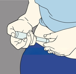 Diabetes Vector File of Hands trying to Shoot Insulin in to The Body